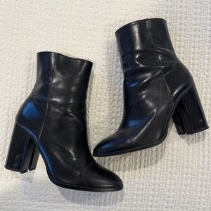Coach Black Leather Heeled Boots